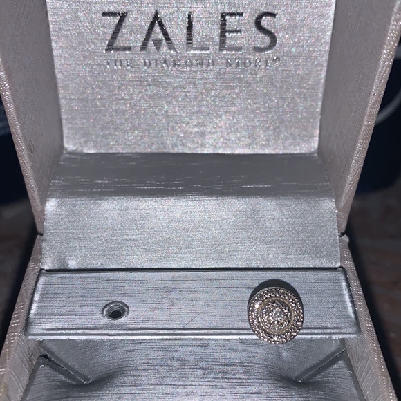 Single Diamond Halo Double Stud Earring by ZALES Jewelry The Diamond Store - Picture 7 of 15